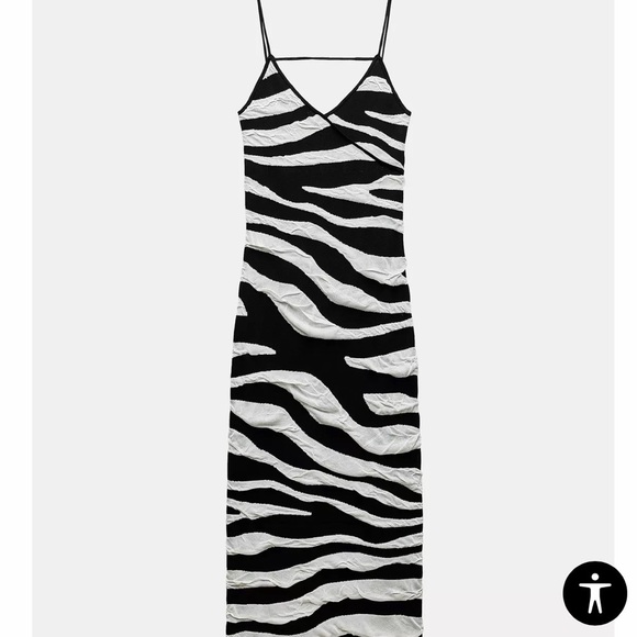 Zebra Print Strappy Midi Dress - Picture 5 of 7